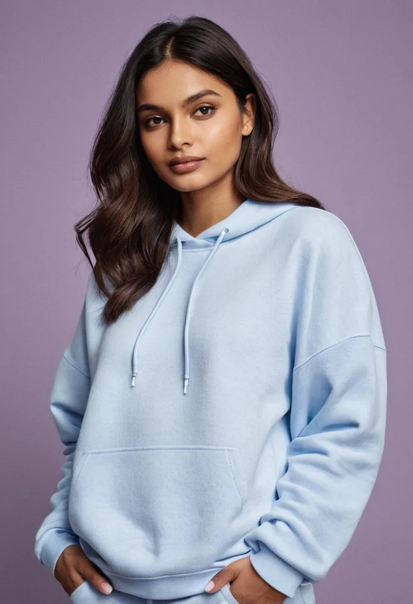 Baby Blue Oversized Hooded Sweatshirt