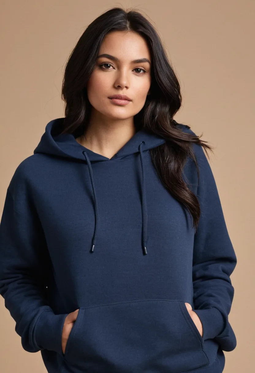 Navy Blue Oversized Hooded Sweatshirt