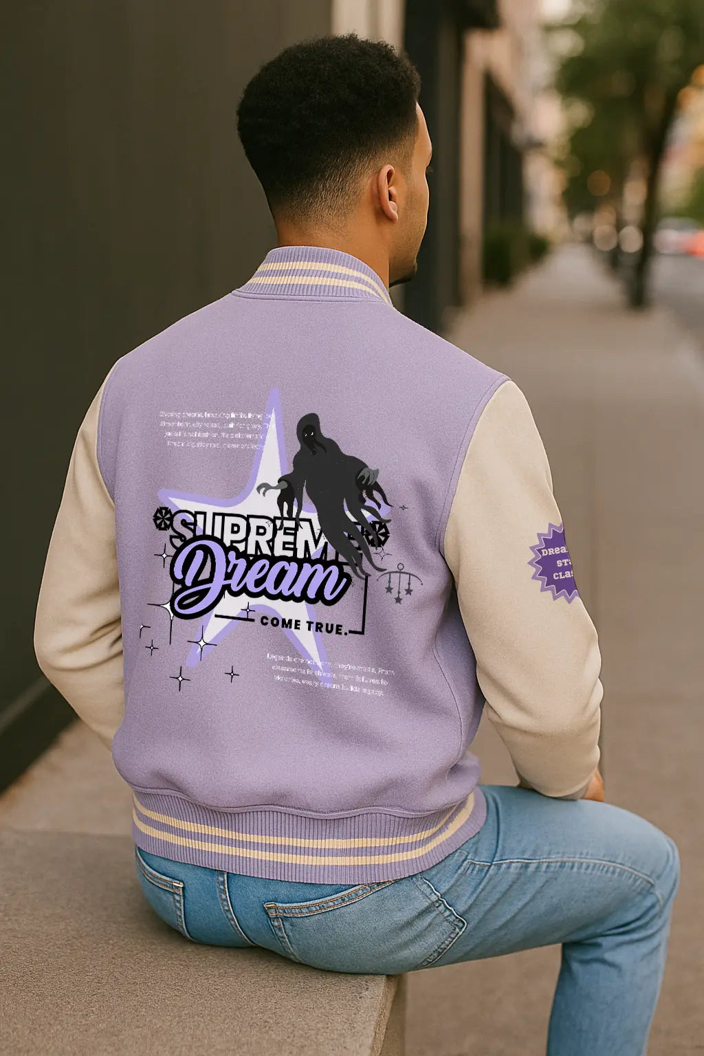 Lavender Varsity Jacket – Supreme Dream Edition