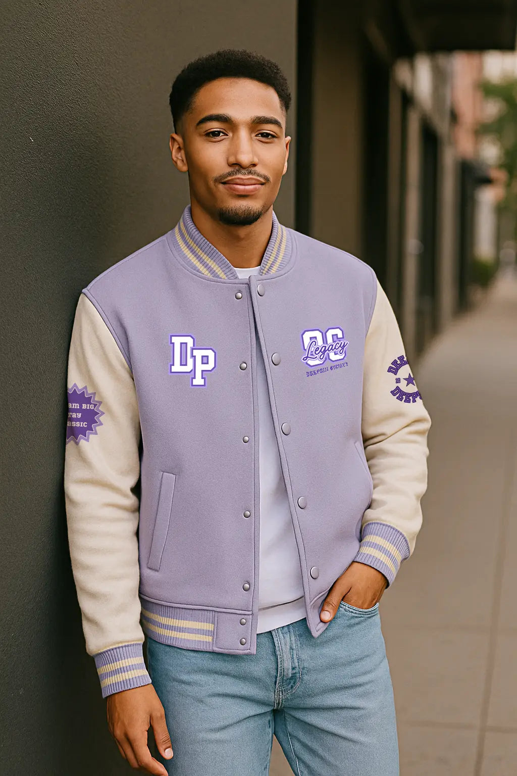 Lavender Varsity Jacket – Supreme Dream Edition