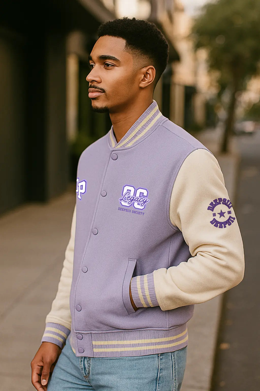 Lavender Varsity Jacket – Supreme Dream Edition