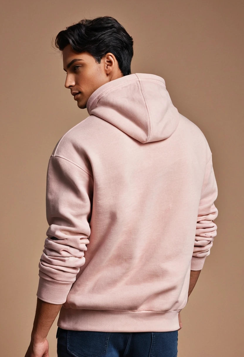 Light Pink Oversized Hooded Sweatshirt
