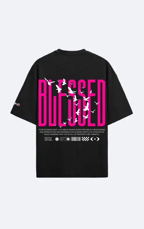 BLESSED Oversized Black T-Shirt