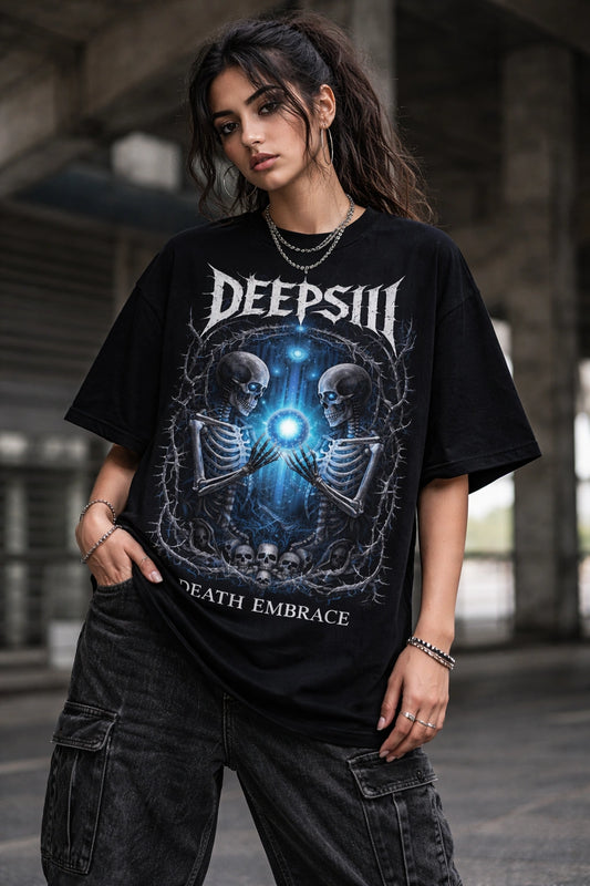 Death Embrace Oversized Graphic T-Shirt