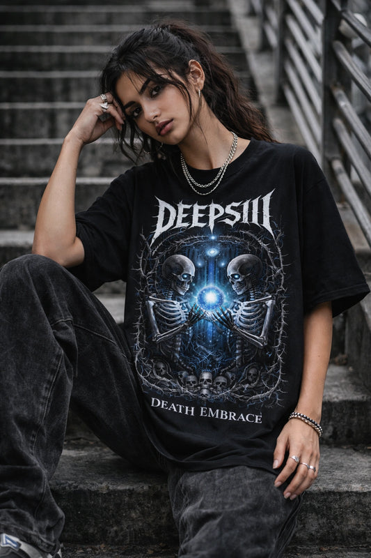 Death Embrace Oversized Graphic T-Shirt
