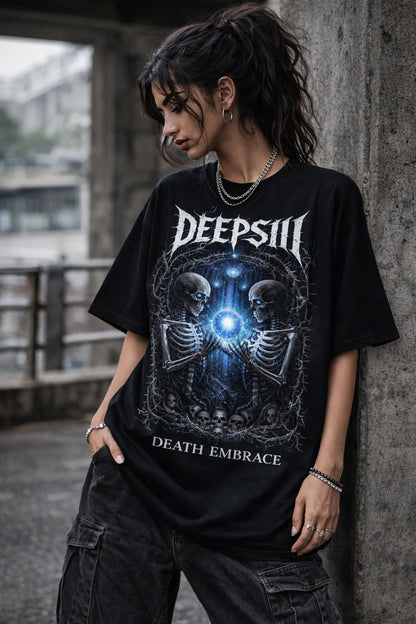 Death Embrace Oversized Graphic T-Shirt
