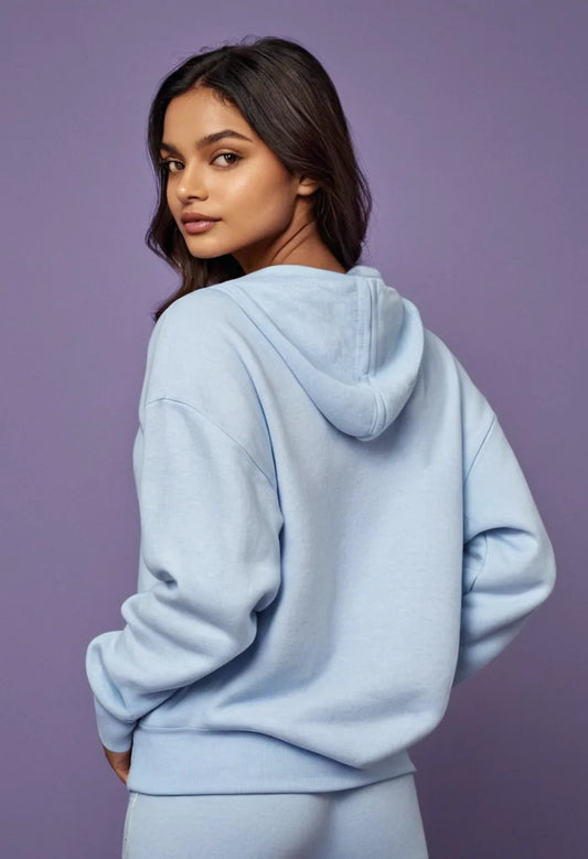 Baby Blue Oversized Hooded Sweatshirt