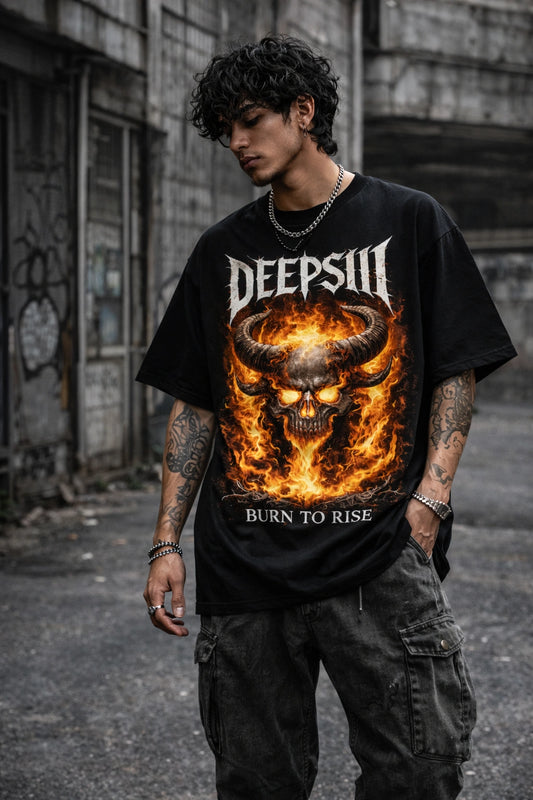 Burn To Rise Oversized Graphic T-Shirt