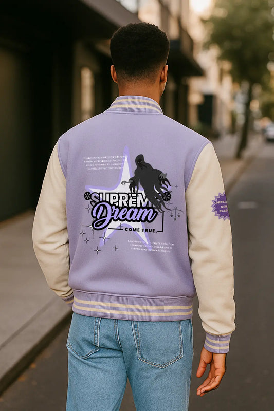 Lavender Varsity Jacket – Supreme Dream Edition