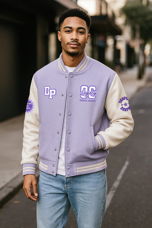 Lavender Varsity Jacket – Supreme Dream Edition