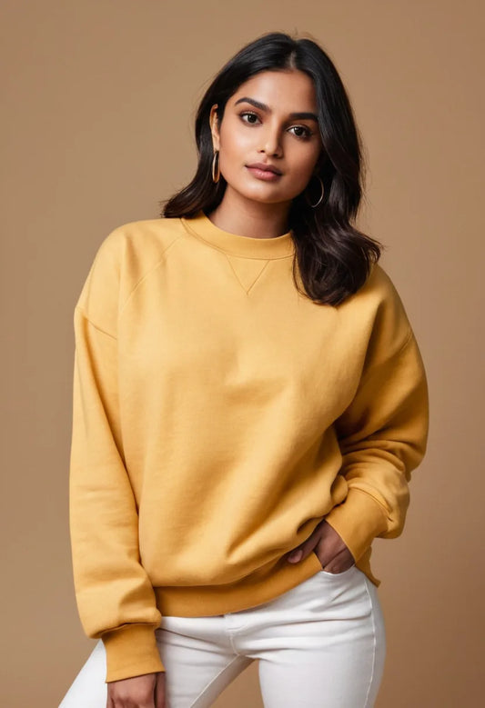Mustard Yellow Oversized Women Sweatshirt