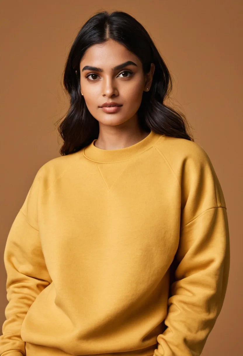 Mustard Yellow Oversized Women Sweatshirt