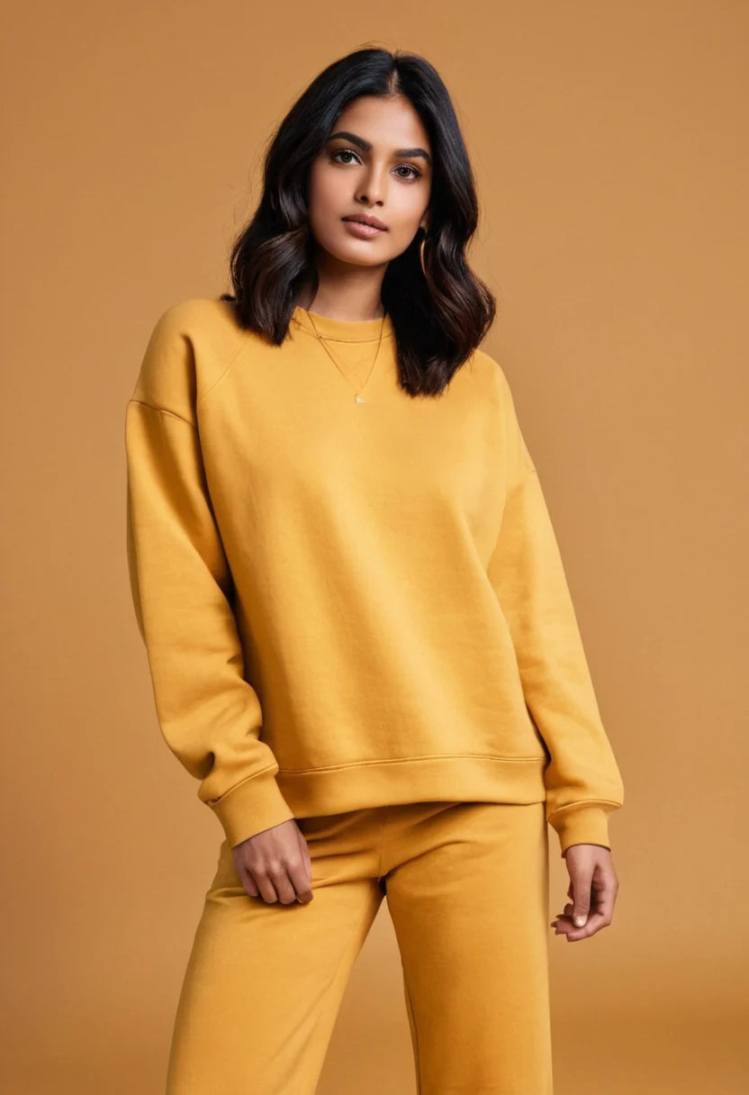Mustard Yellow Oversized Women Sweatshirt