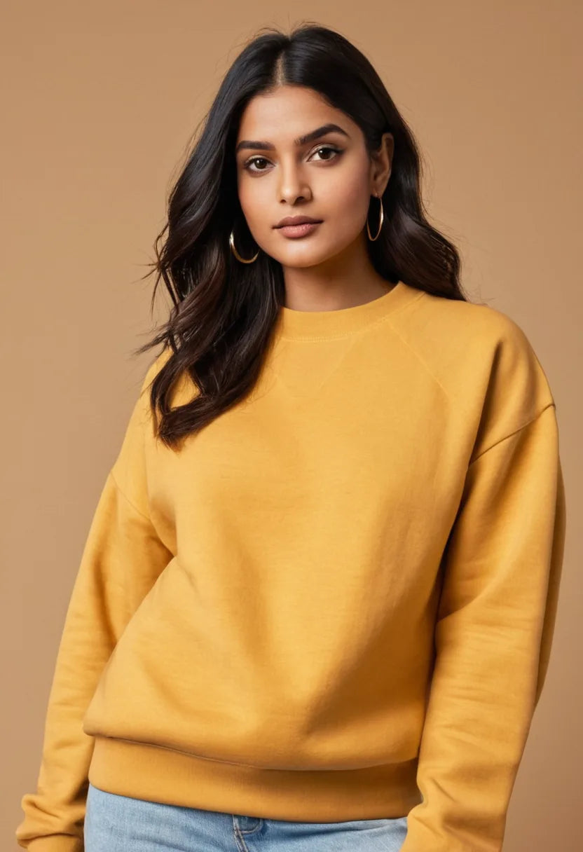Mustard Yellow Oversized Women Sweatshirt
