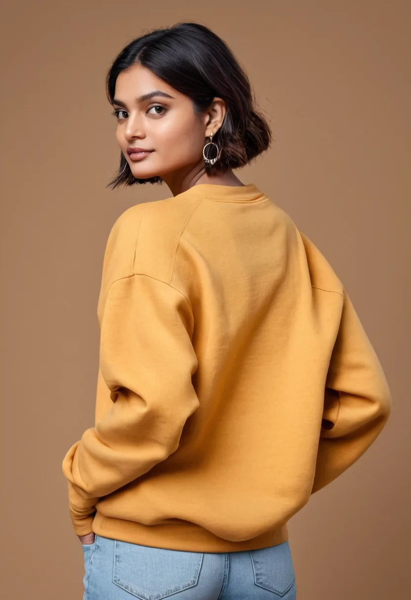 Mustard Yellow Oversized Women Sweatshirt