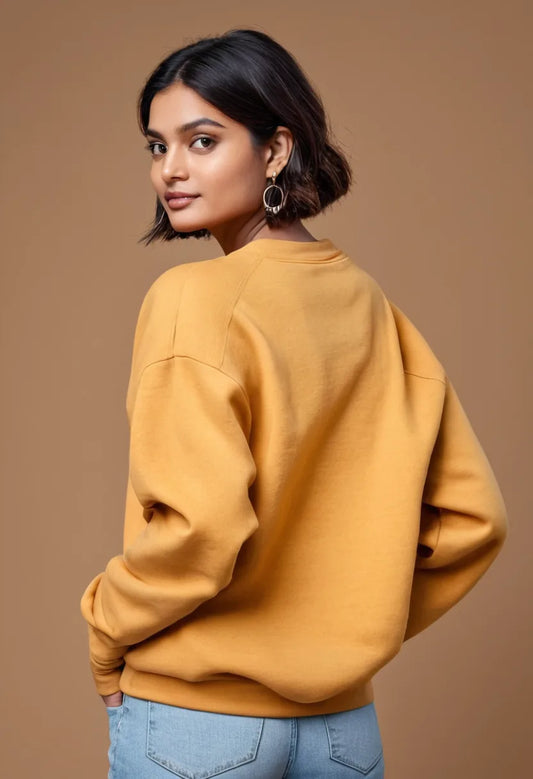 Mustard Yellow Oversized Women Sweatshirt