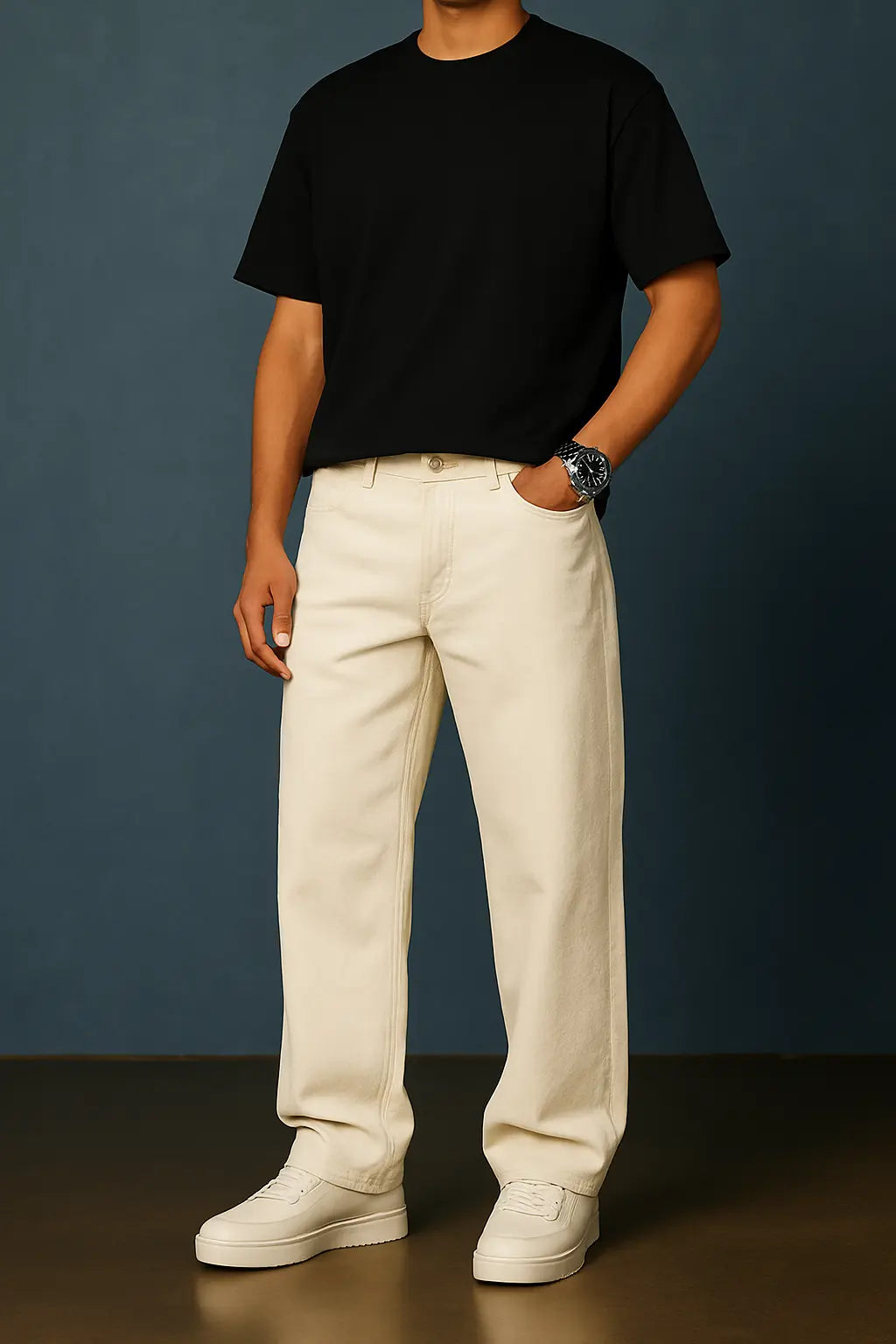 Off-White Loose Fit Baggy Jeans