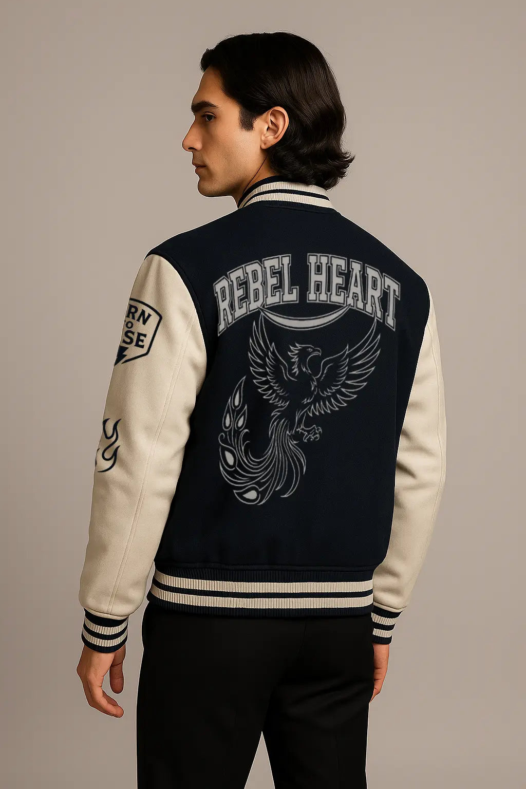 Rebel Heart - Navy Blue Varsity Jacket