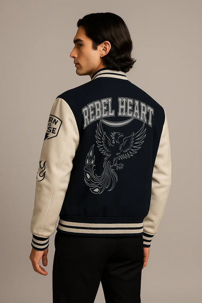 Rebel Heart - Navy Blue Varsity Jacket