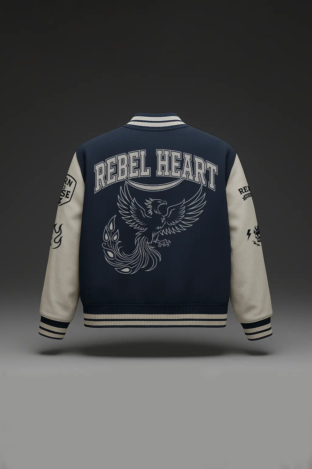 Rebel Heart - Navy Blue Varsity Jacket