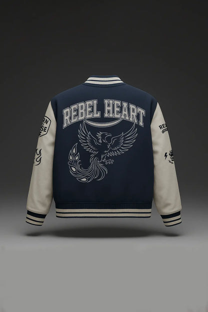 Rebel Heart - Navy Blue Varsity Jacket