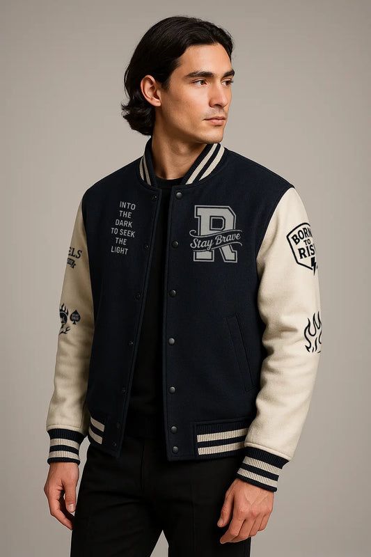 Rebel Heart - Navy Blue Varsity Jacket